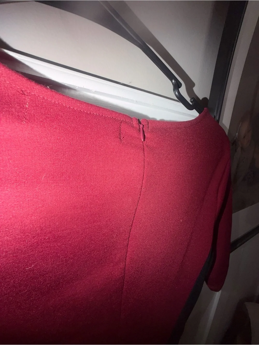 Almost Famous Burgundy and Black Panel Midi Dress